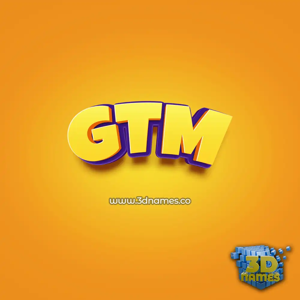 gtm in Orange Toon style - 3D name wallpaper