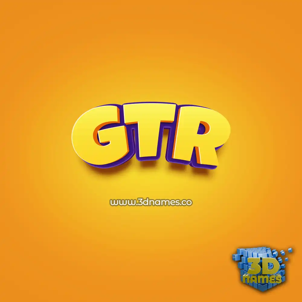 gtr in Orange Toon style - 3D name wallpaper
