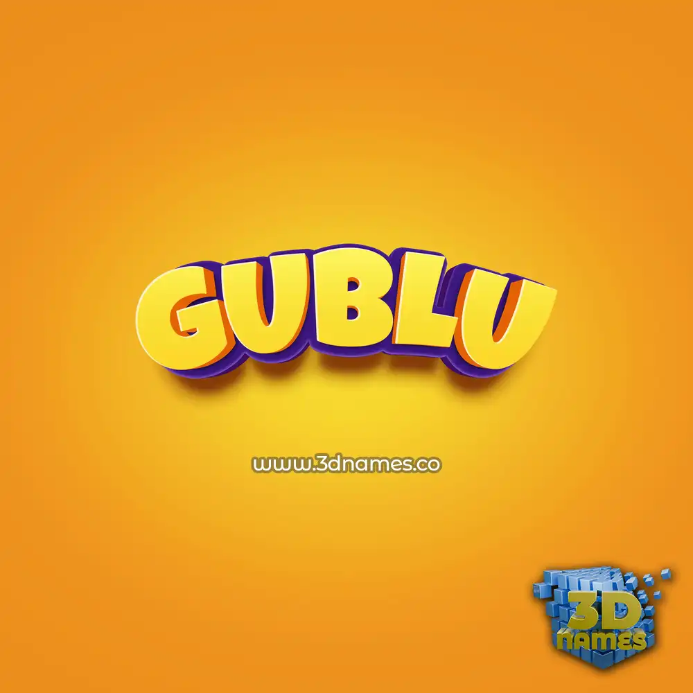 gublu in Orange Toon style - 3D name wallpaper