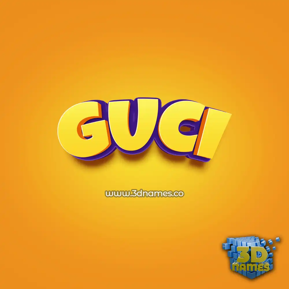 guci in Orange Toon style - 3D name wallpaper
