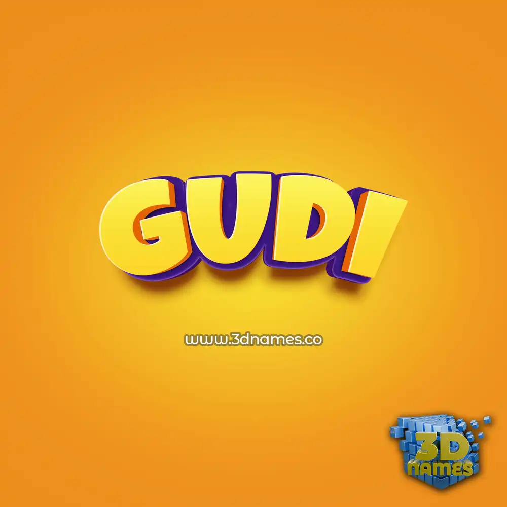 gudi in Orange Toon style - 3D name wallpaper