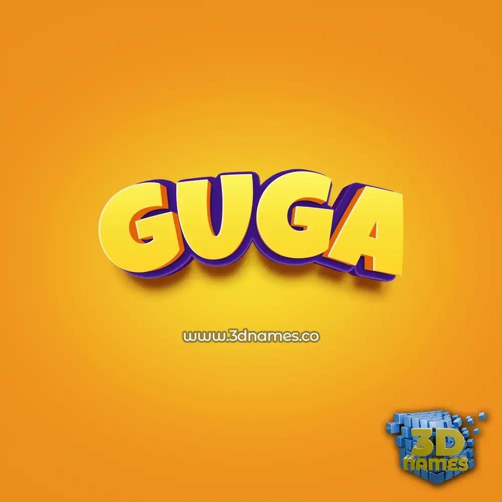 guga in Orange Toon style - 3D name wallpaper
