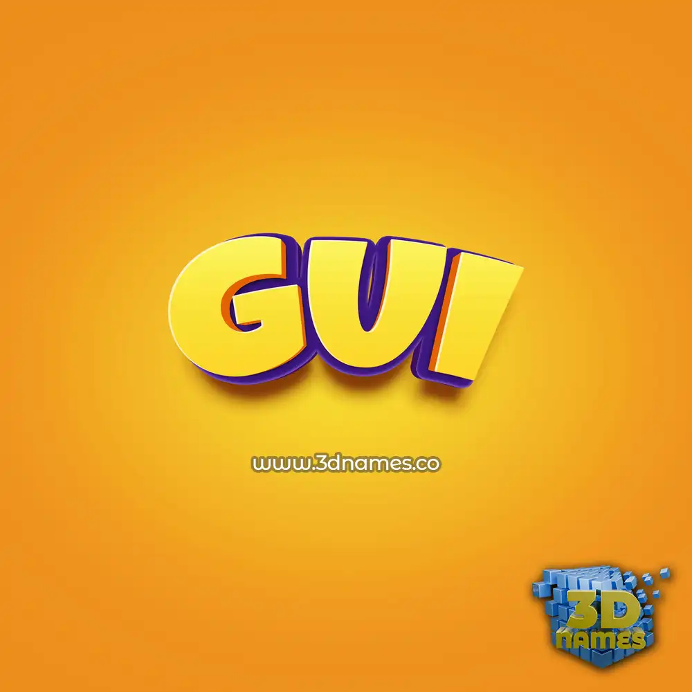 gui in Orange Toon style - 3D name wallpaper
