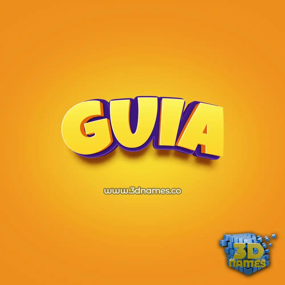 guia in Orange Toon style - 3D name wallpaper