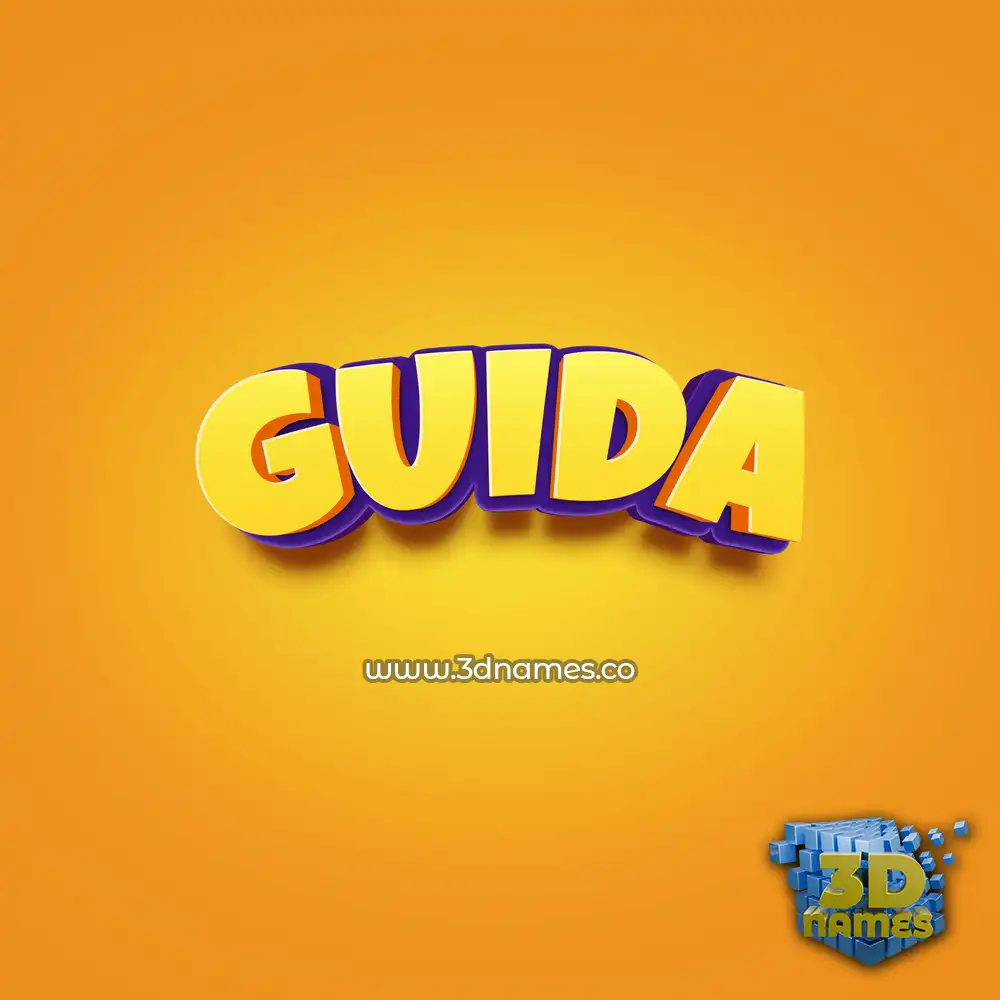 guida in Orange Toon style - 3D name wallpaper