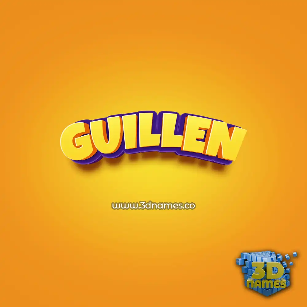 guillen in Orange Toon style - 3D name wallpaper