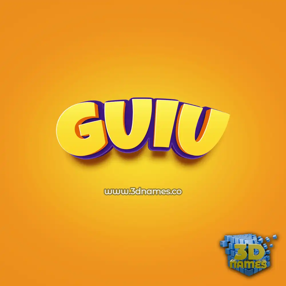 guiu in Orange Toon style - 3D name wallpaper