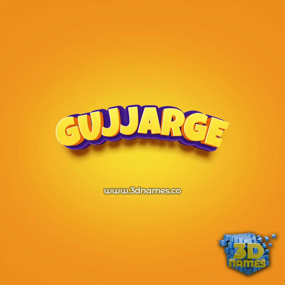 gujjarge in Orange Toon style - 3D name wallpaper