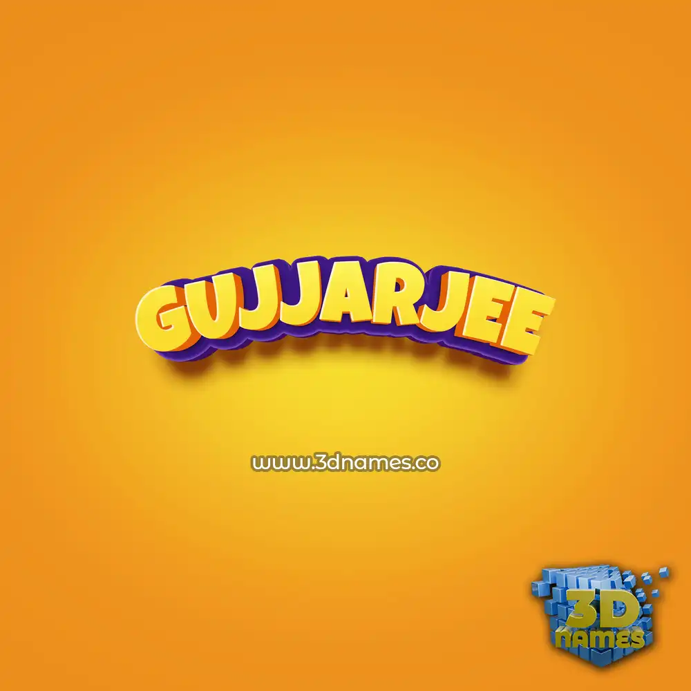 gujjarjee in Orange Toon style - 3D name wallpaper