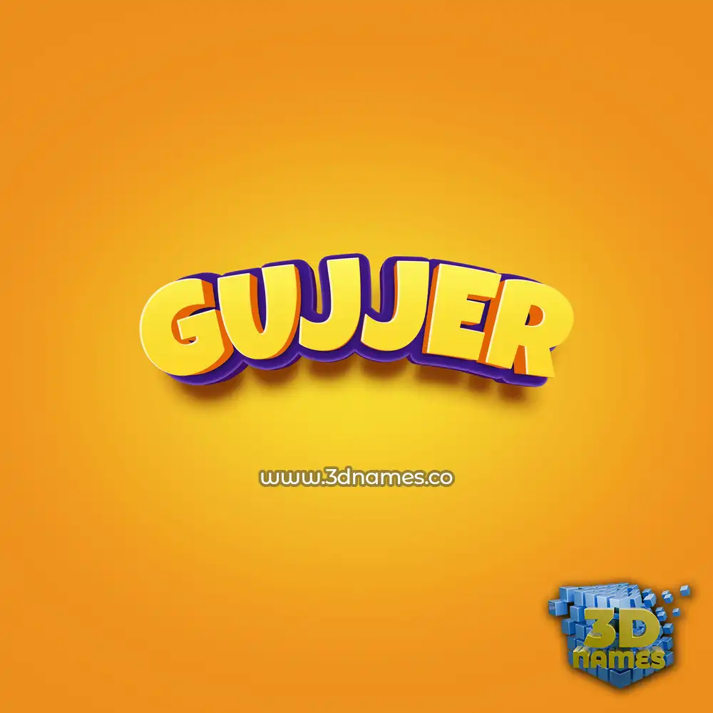 gujjer in Orange Toon style - 3D name wallpaper