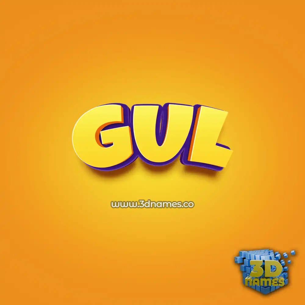 gul in Orange Toon style - 3D name wallpaper