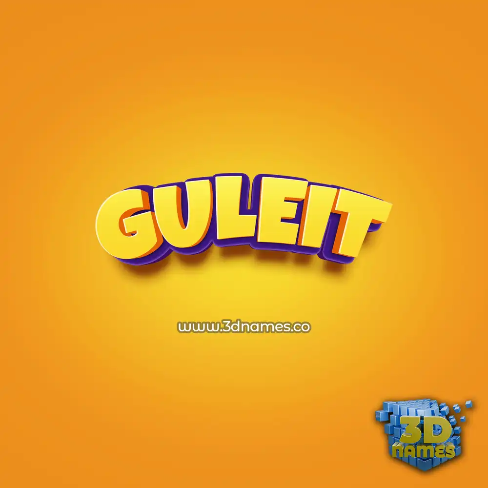 guleit in Orange Toon style - 3D name wallpaper