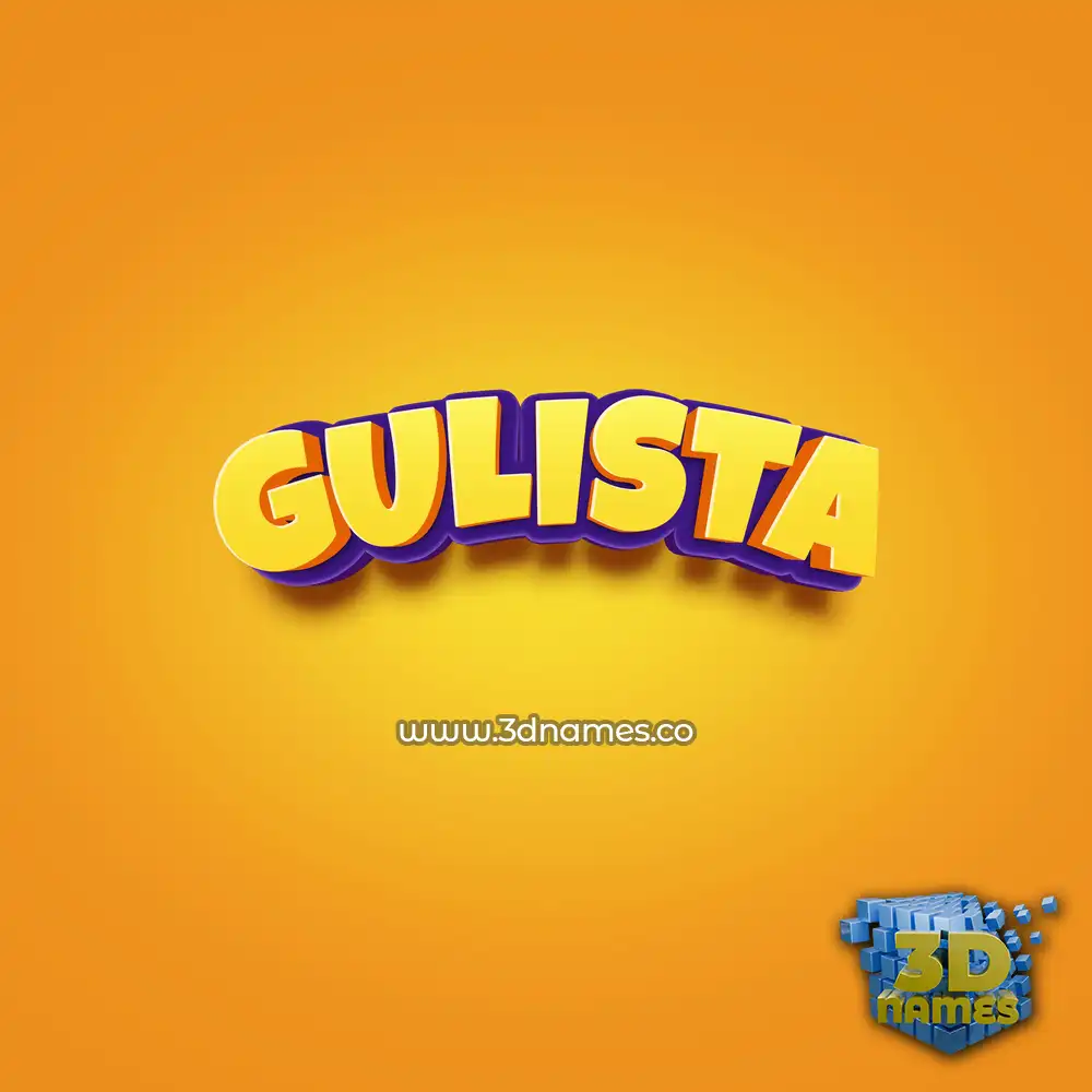 gulista in Orange Toon style - 3D name wallpaper