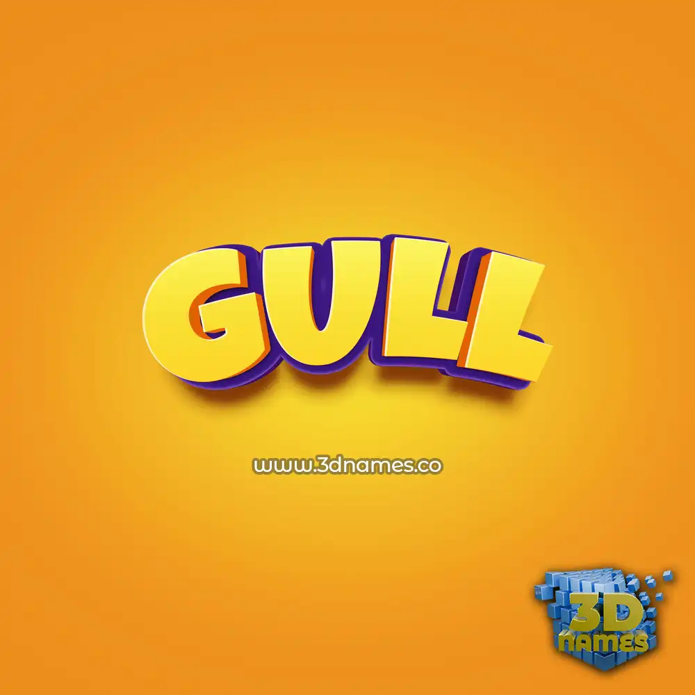 gull in Orange Toon style - 3D name wallpaper