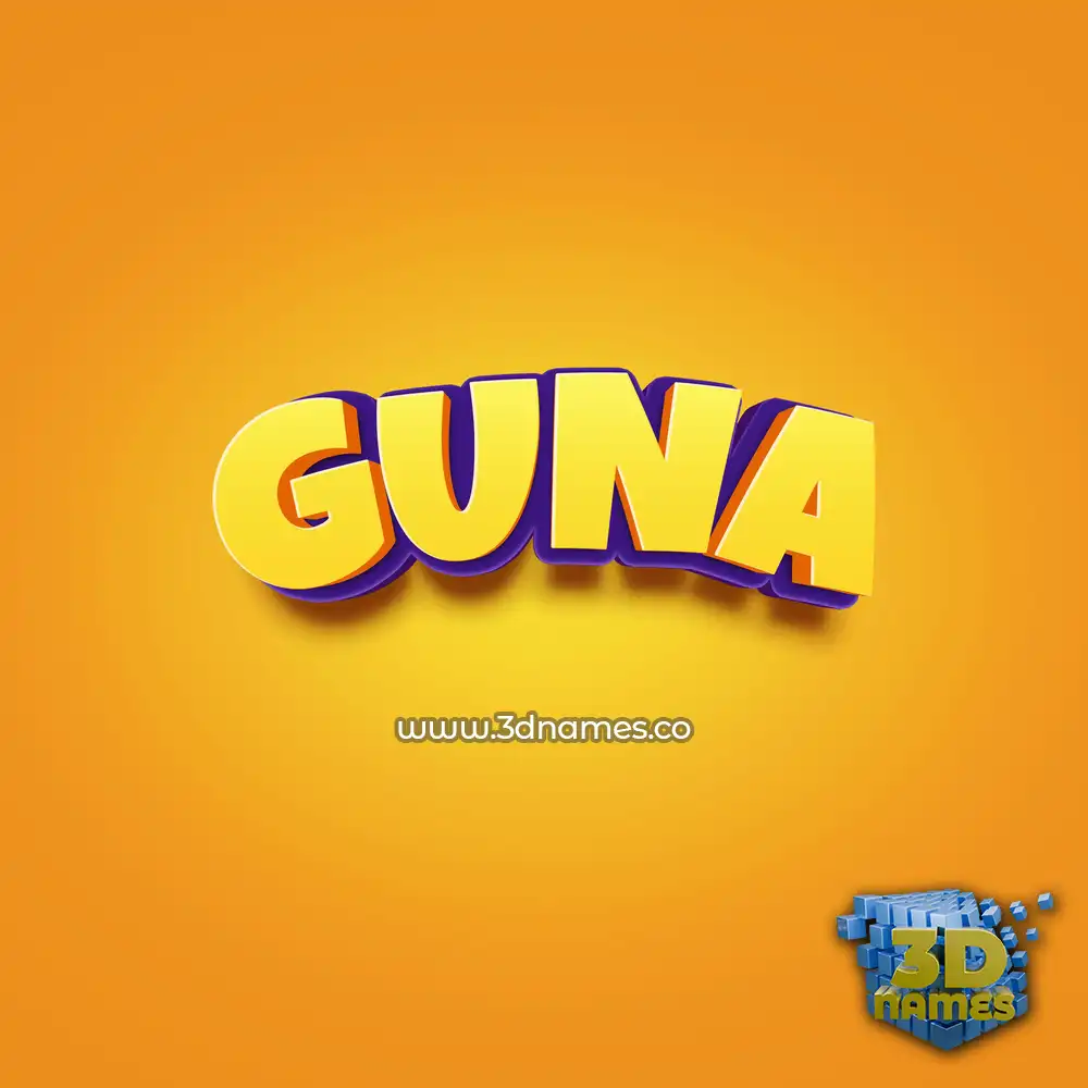 guna in Orange Toon style - 3D name wallpaper