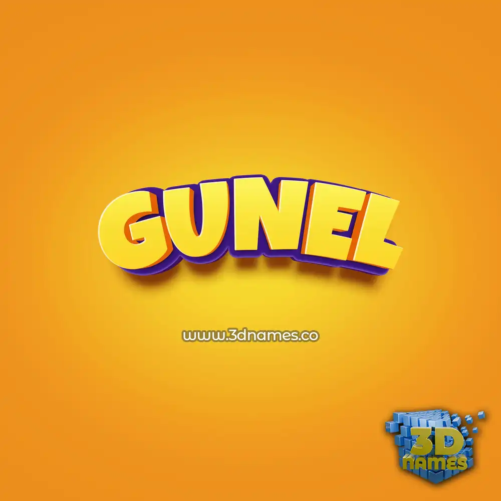 gunel in Orange Toon style - 3D name wallpaper