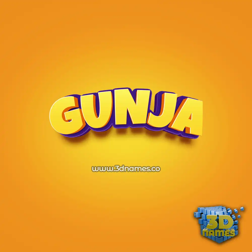 gunja in Orange Toon style - 3D name wallpaper