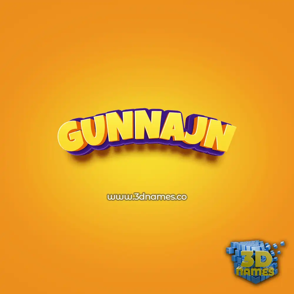 gunnajn in Orange Toon style - 3D name wallpaper