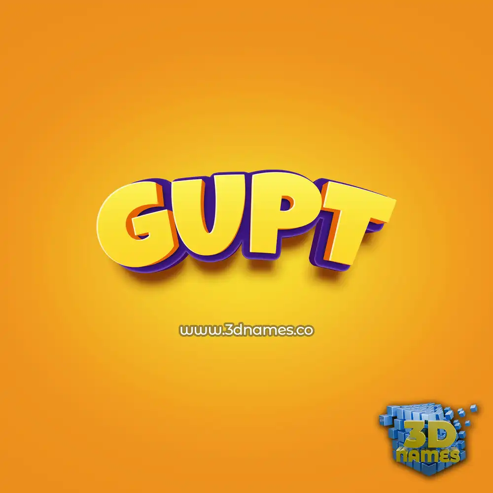 gupt in Orange Toon style - 3D name wallpaper