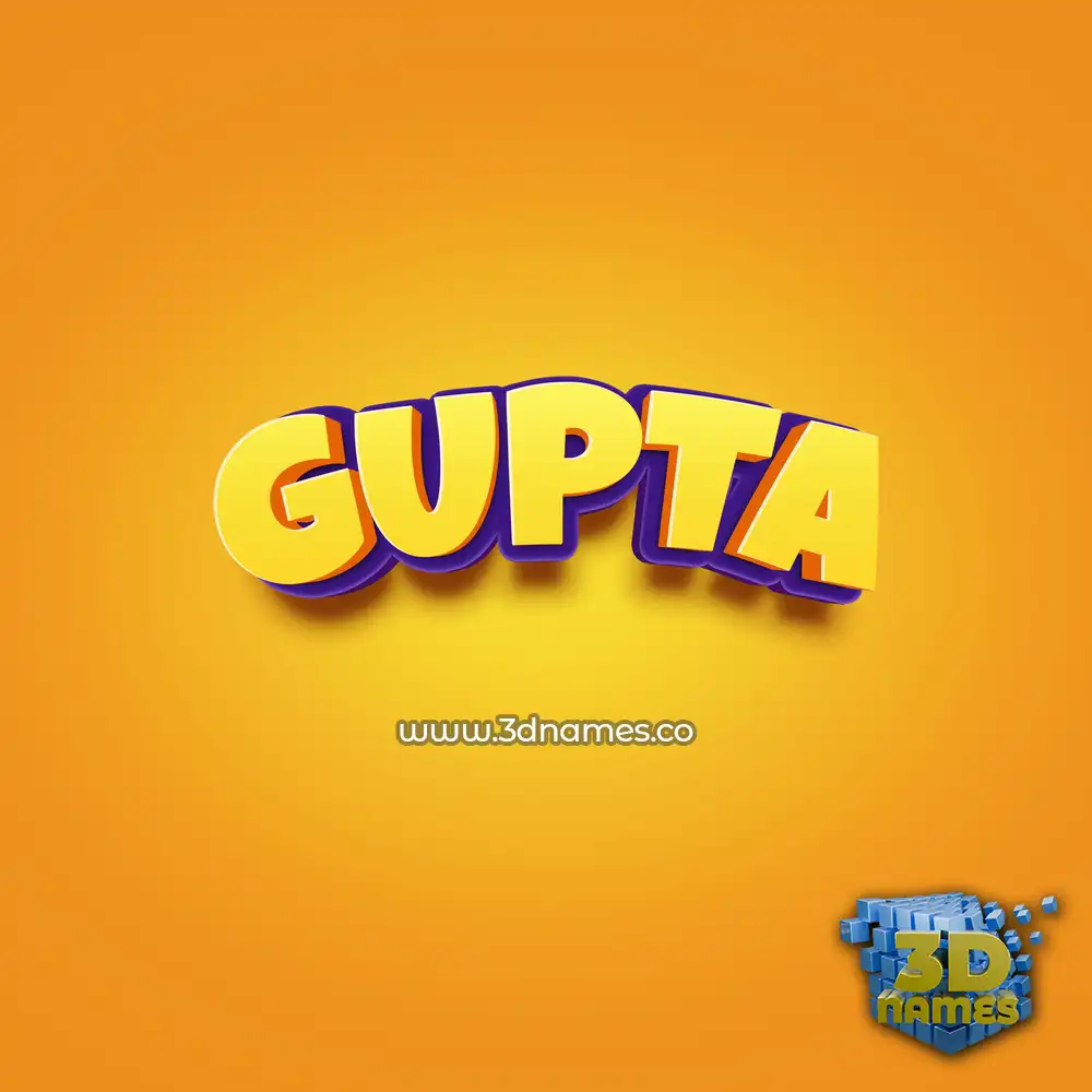 gupta in Orange Toon style - 3D name wallpaper