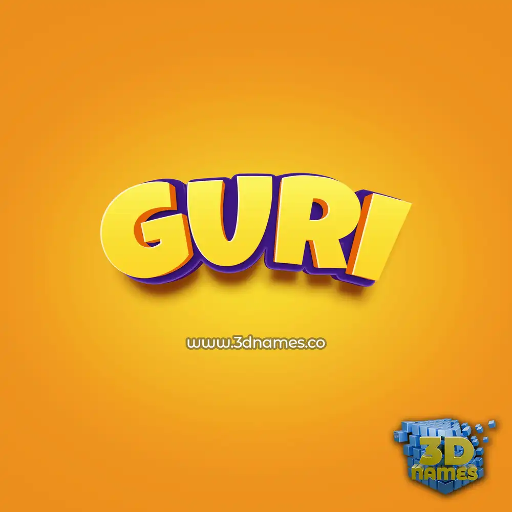 guri in Orange Toon style - 3D name wallpaper