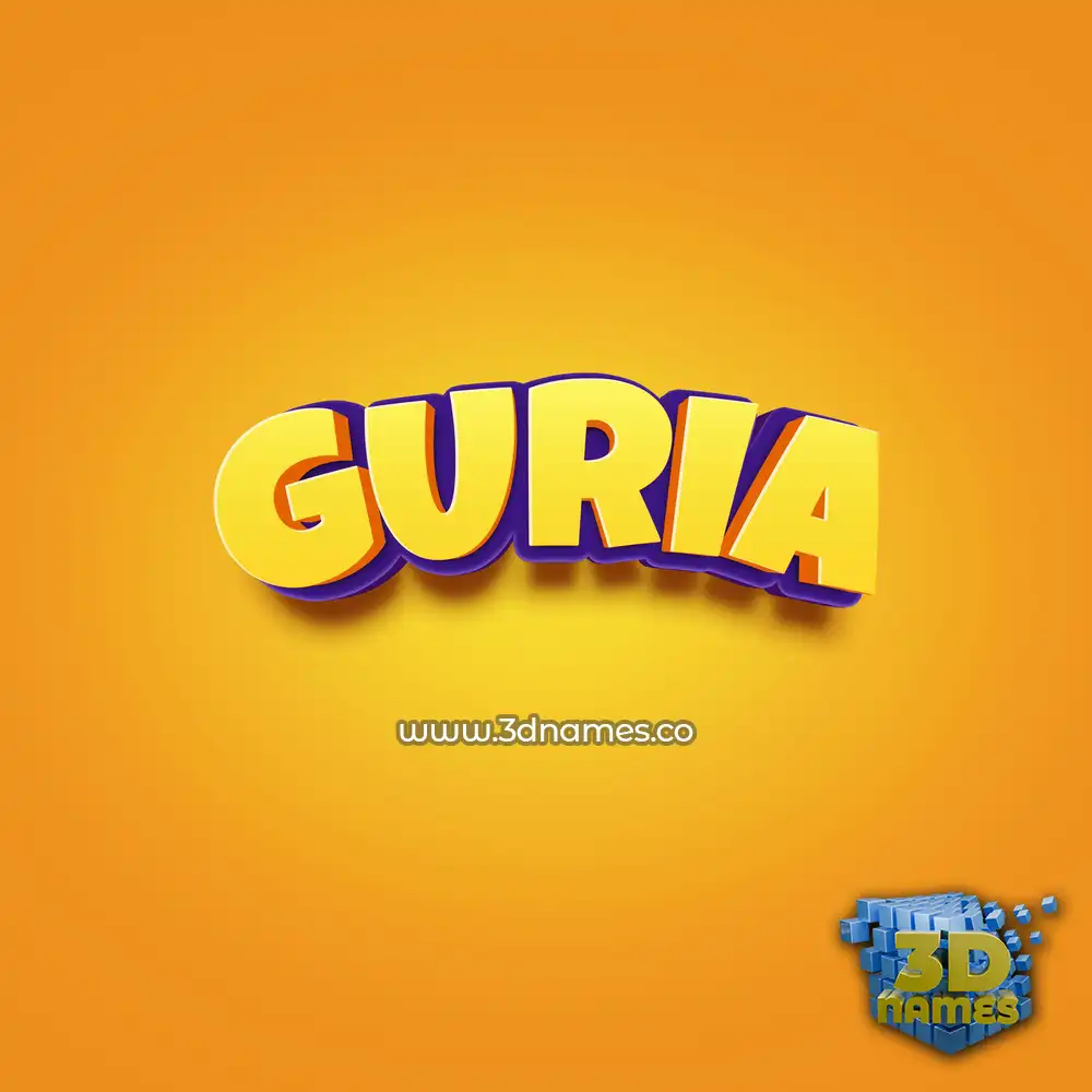 guria in Orange Toon style - 3D name wallpaper