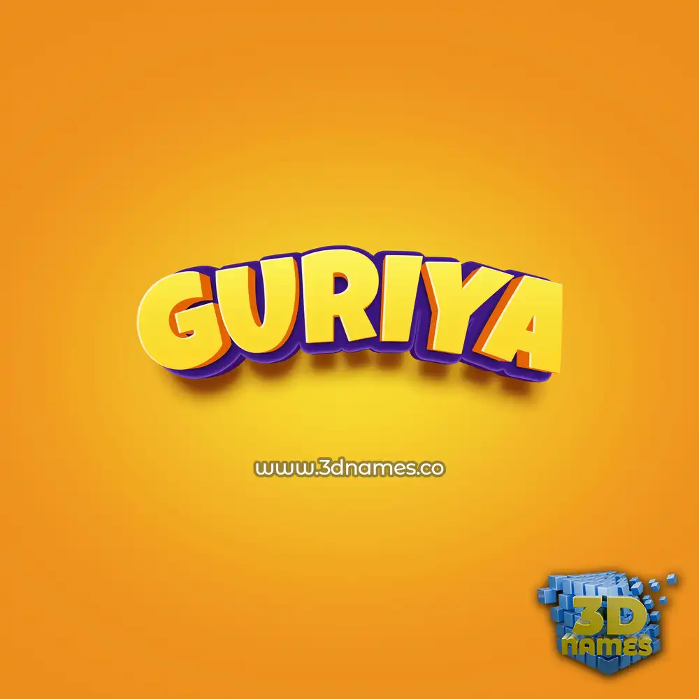 guriya in Orange Toon style - 3D name wallpaper
