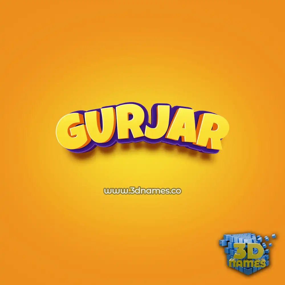 gurjar in Orange Toon style - 3D name wallpaper