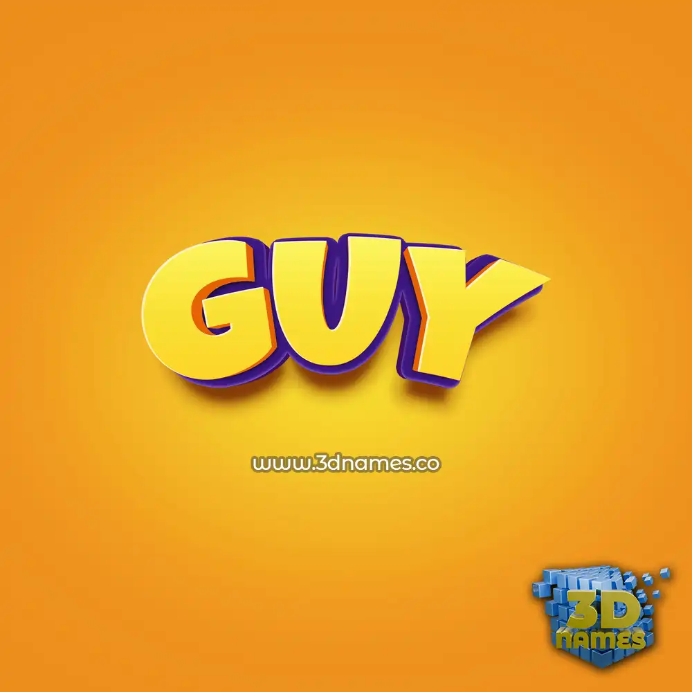 guy in Orange Toon style - 3D name wallpaper