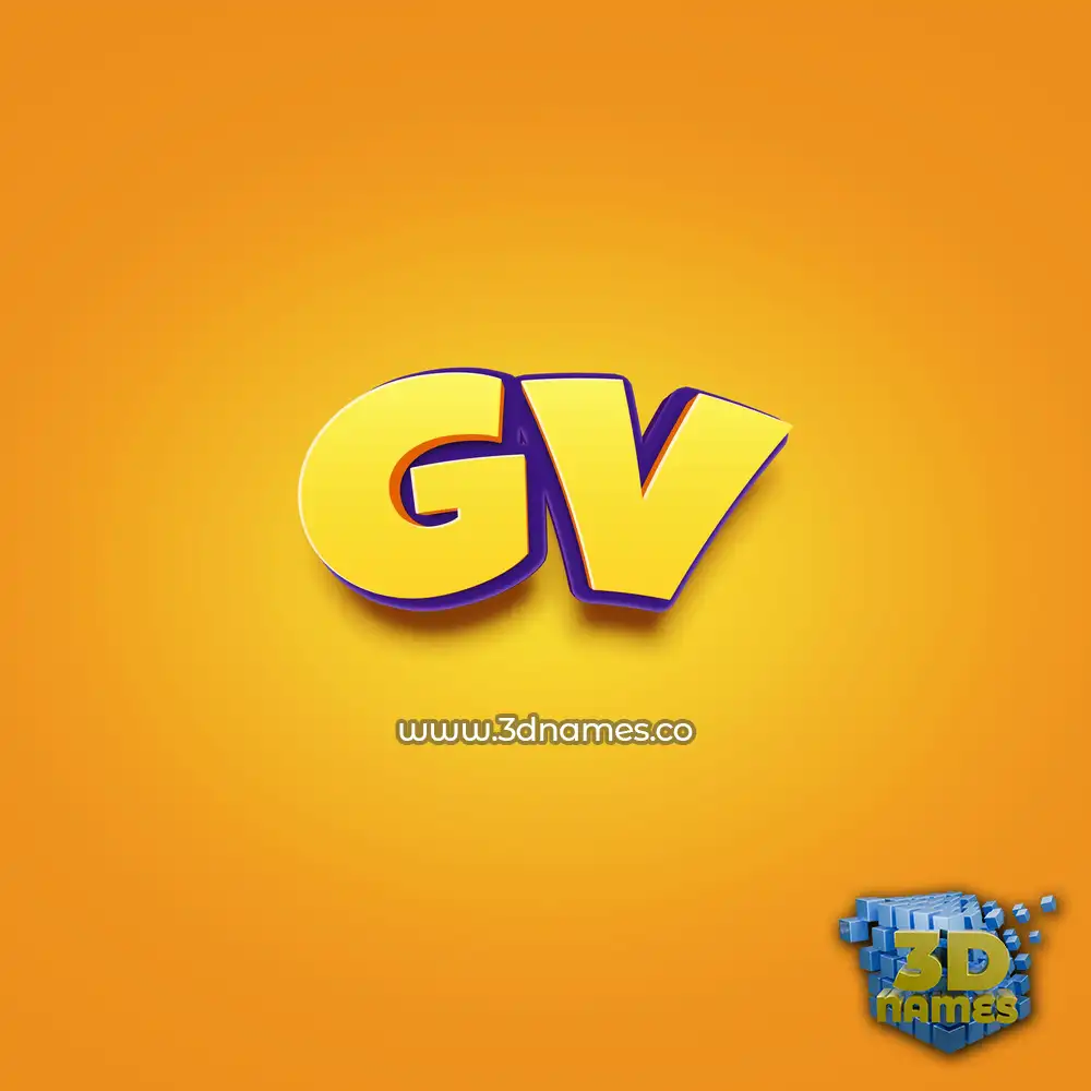 gv in Orange Toon style - 3D name wallpaper