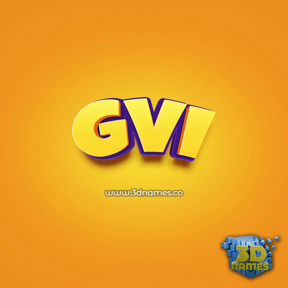 gvi in Orange Toon style - 3D name wallpaper