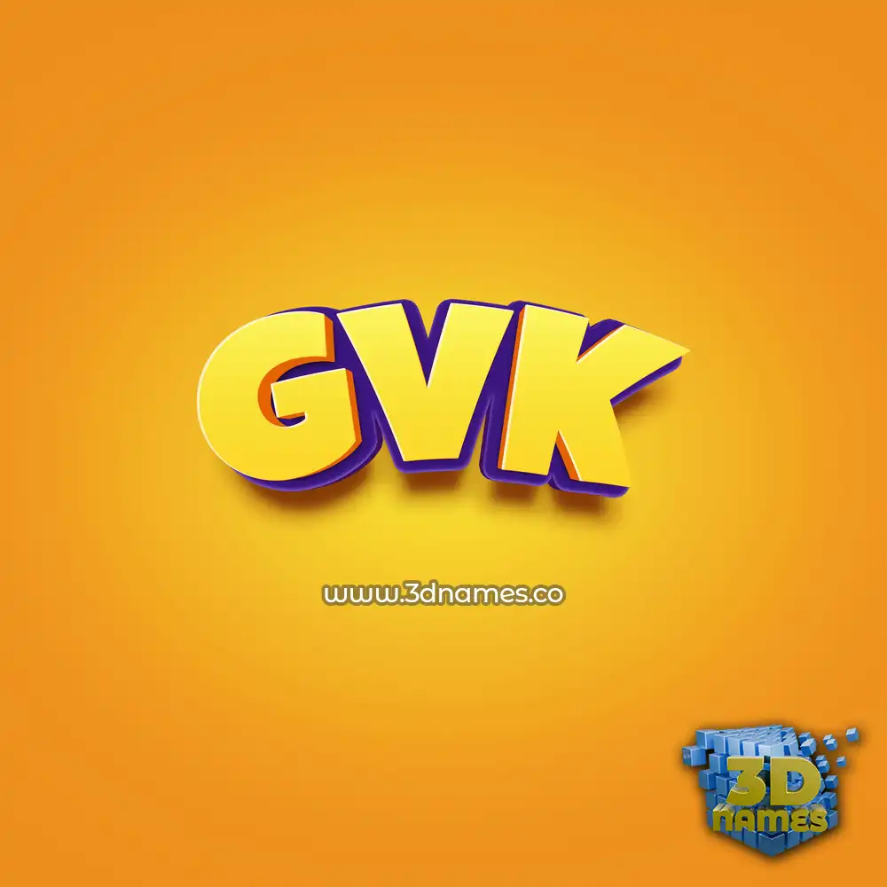 gvk in Orange Toon style - 3D name wallpaper