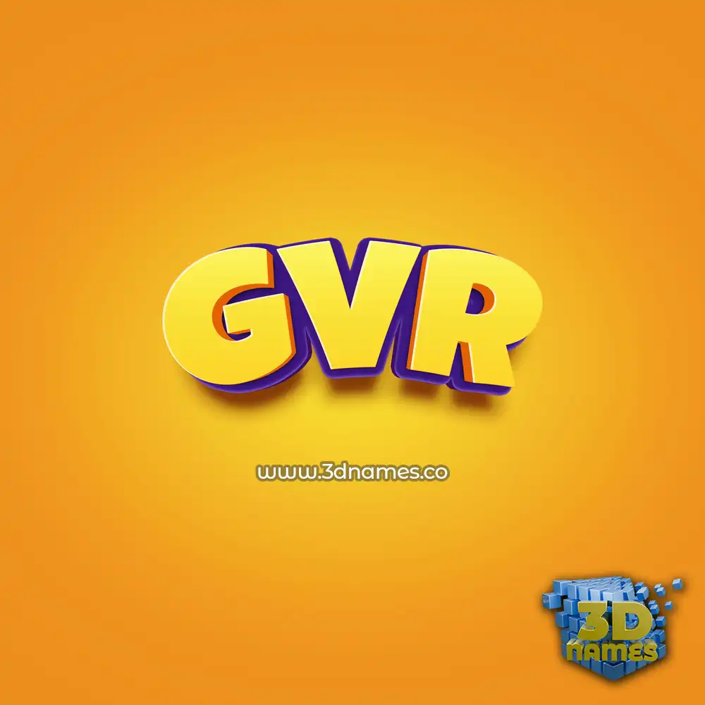 gvr in Orange Toon style - 3D name wallpaper