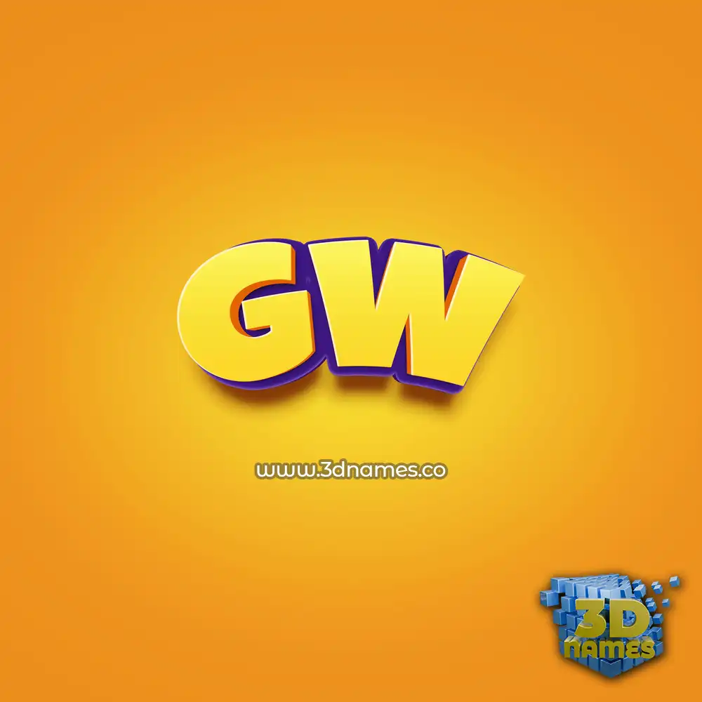 gw in Orange Toon style - 3D name wallpaper
