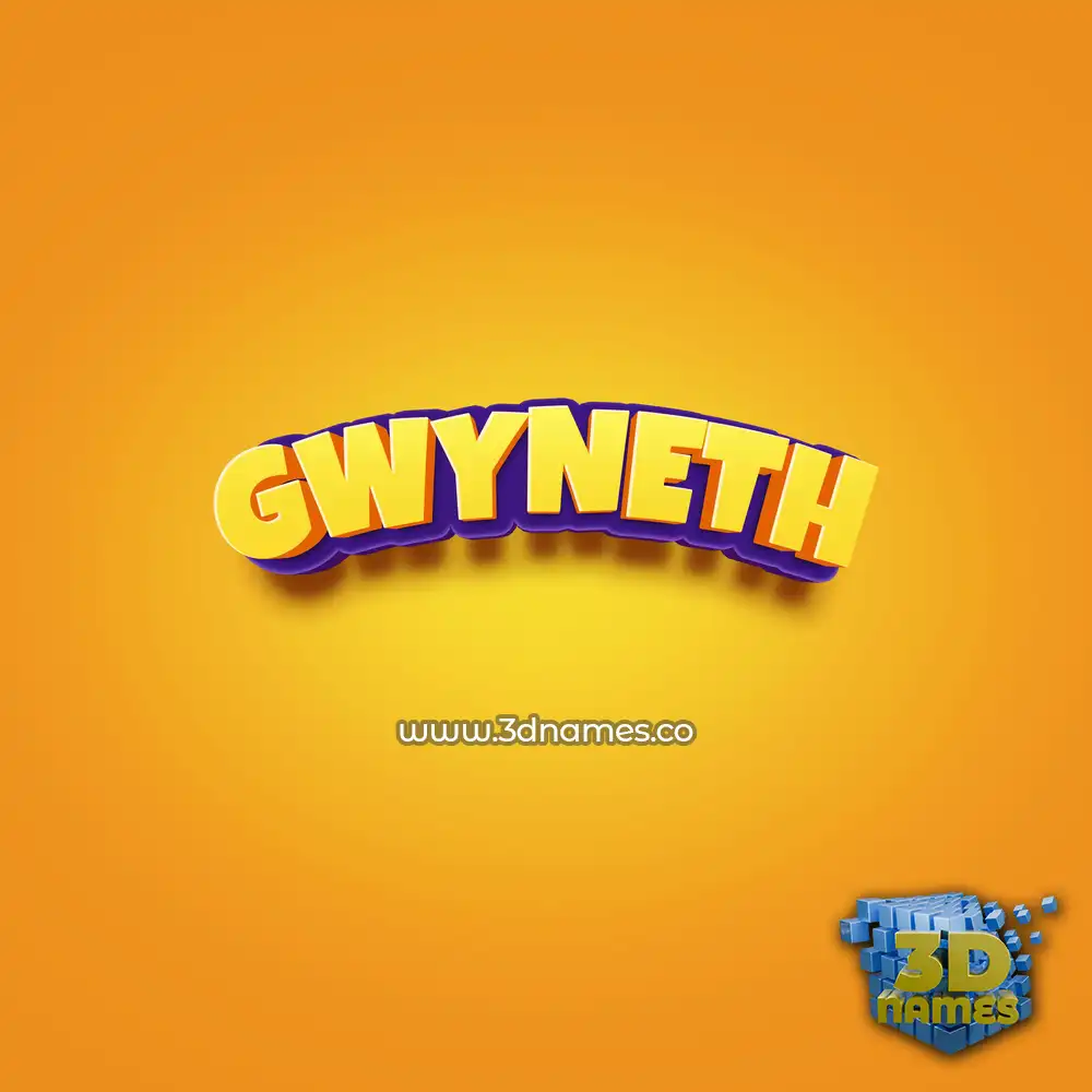 gwyneth in Orange Toon style - 3D name wallpaper