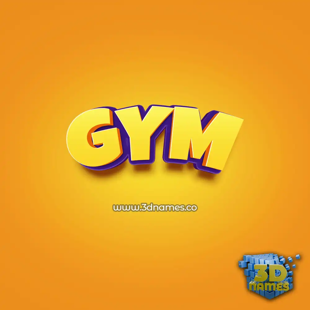 gym in Orange Toon style - 3D name wallpaper