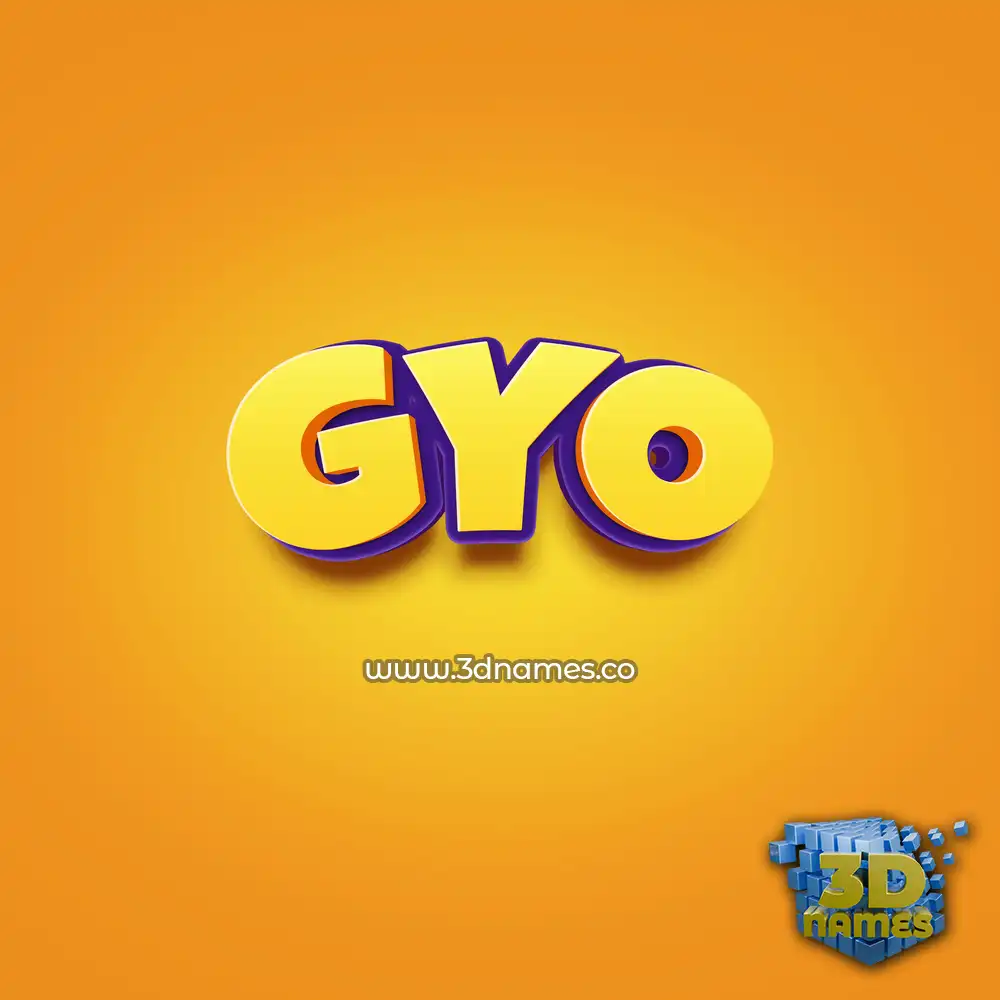 gyo in Orange Toon style - 3D name wallpaper
