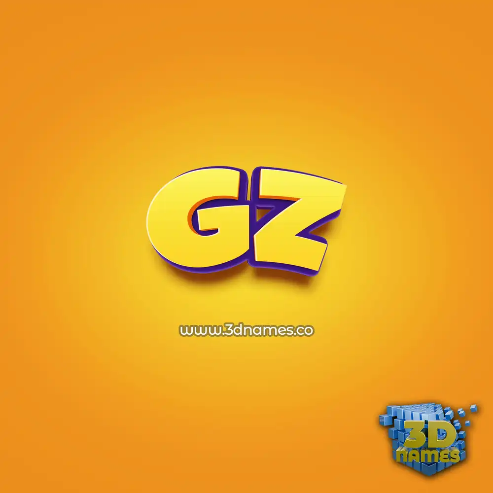 gz in Orange Toon style - 3D name wallpaper