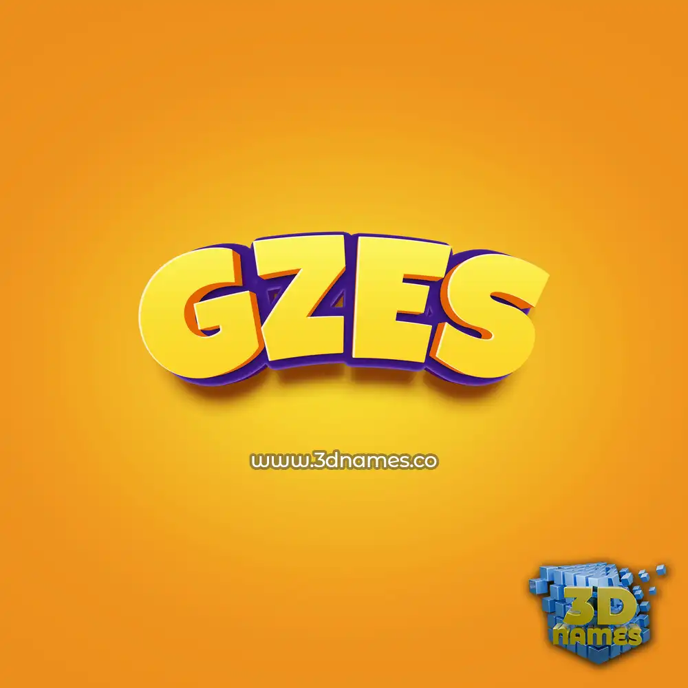 gzes in Orange Toon style - 3D name wallpaper