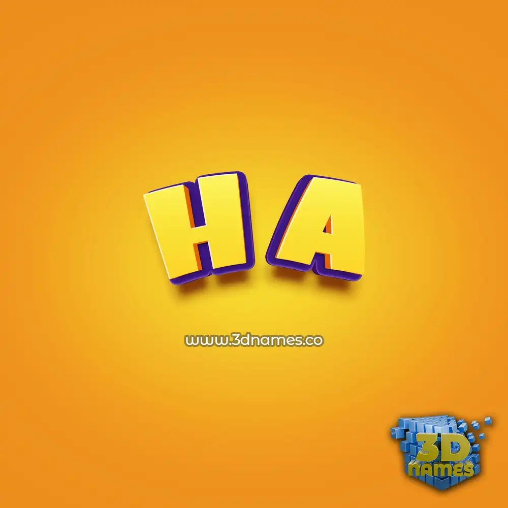 h a in Orange Toon style - 3D name wallpaper