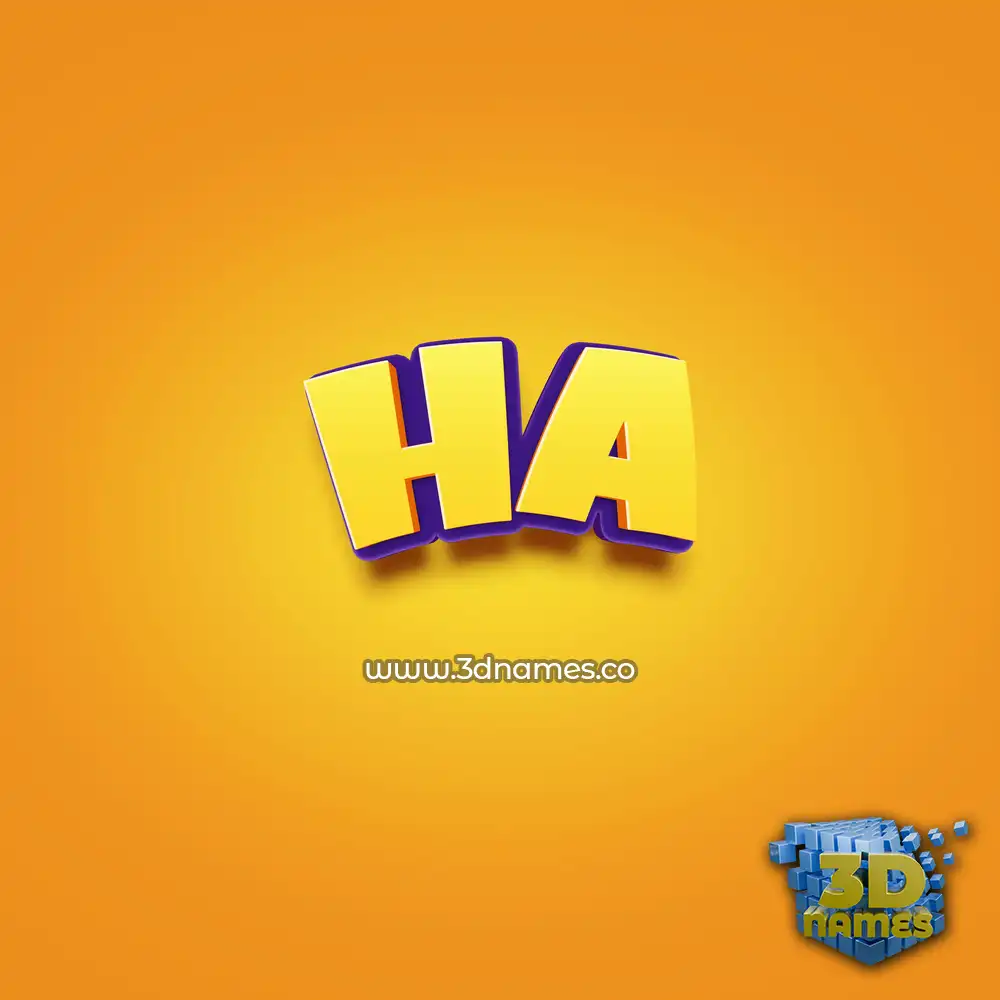 ha in Orange Toon style - 3D name wallpaper