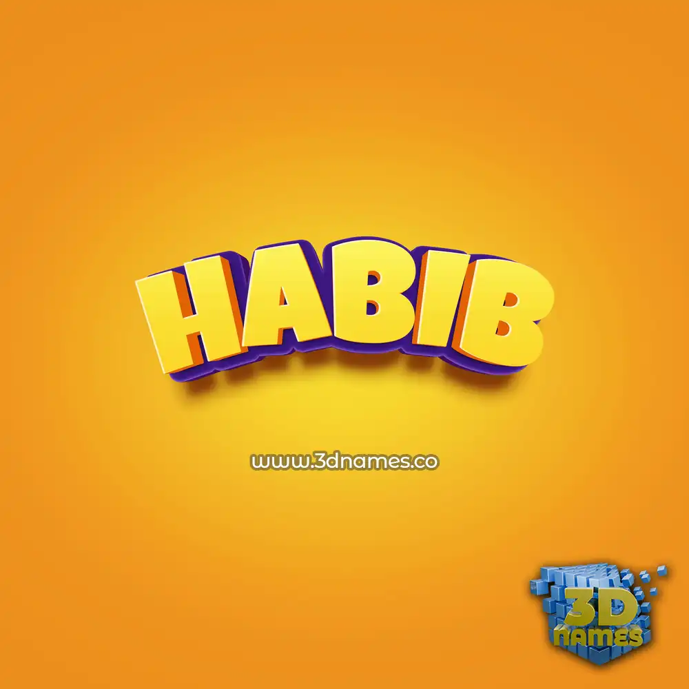 habib in Orange Toon style - 3D name wallpaper