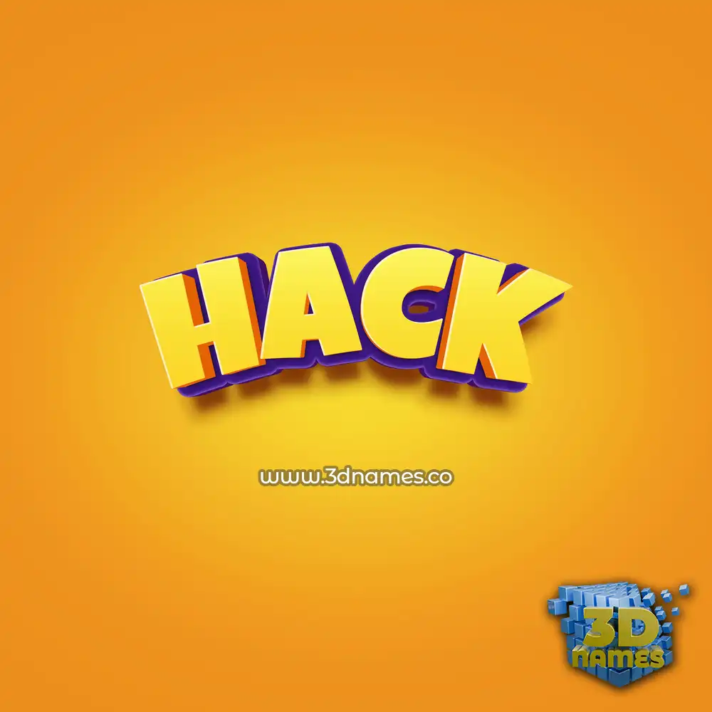 hack in Orange Toon style - 3D name wallpaper