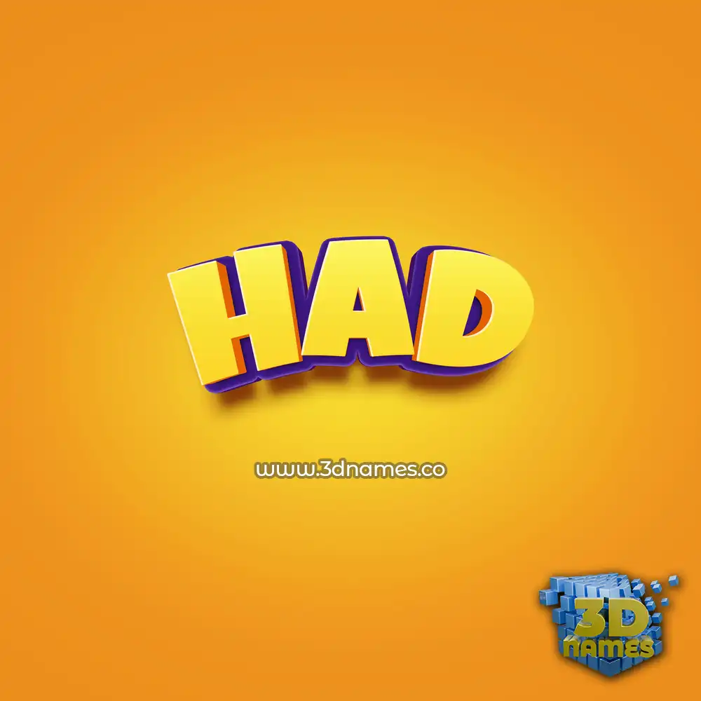 had in Orange Toon style - 3D name wallpaper