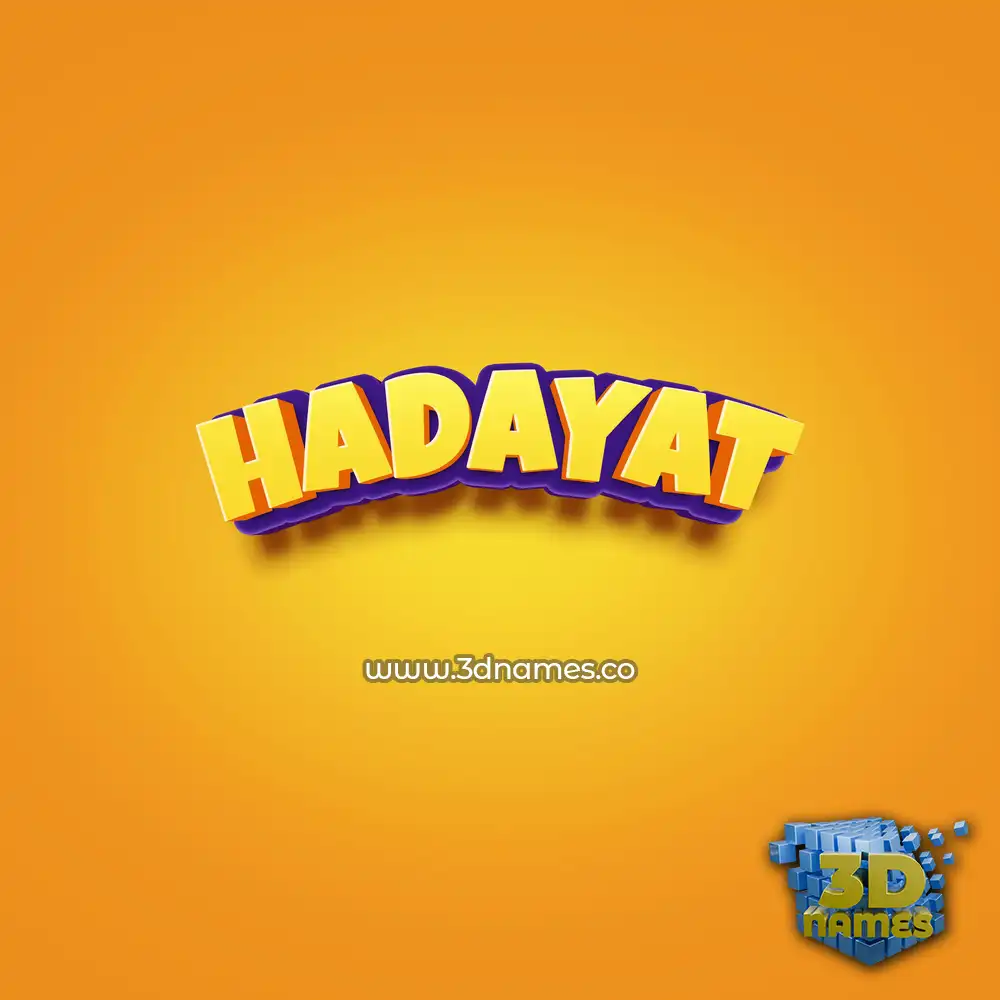 hadayat in Orange Toon style - 3D name wallpaper