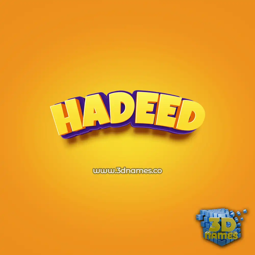hadeed in Orange Toon style - 3D name wallpaper