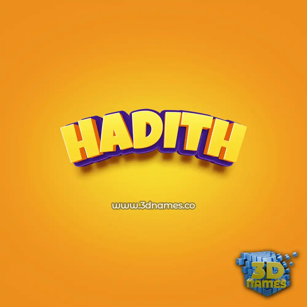 hadith in Orange Toon style - 3D name wallpaper