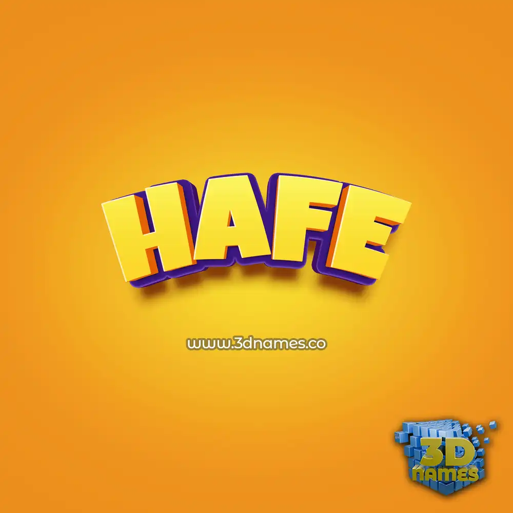 hafe in Orange Toon style - 3D name wallpaper