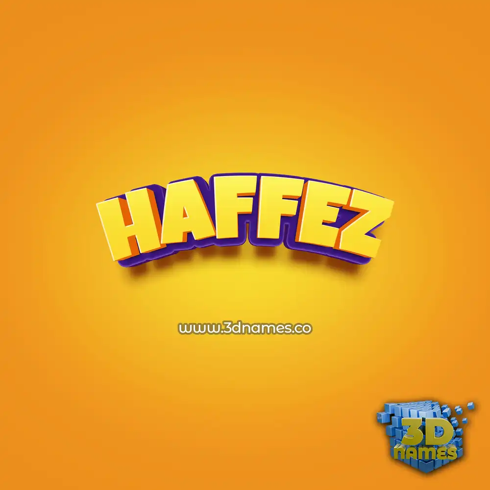haffez in Orange Toon style - 3D name wallpaper