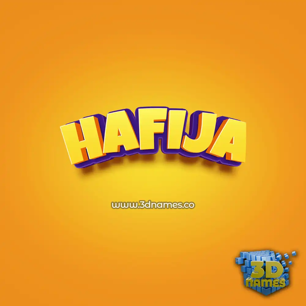 hafija in Orange Toon style - 3D name wallpaper